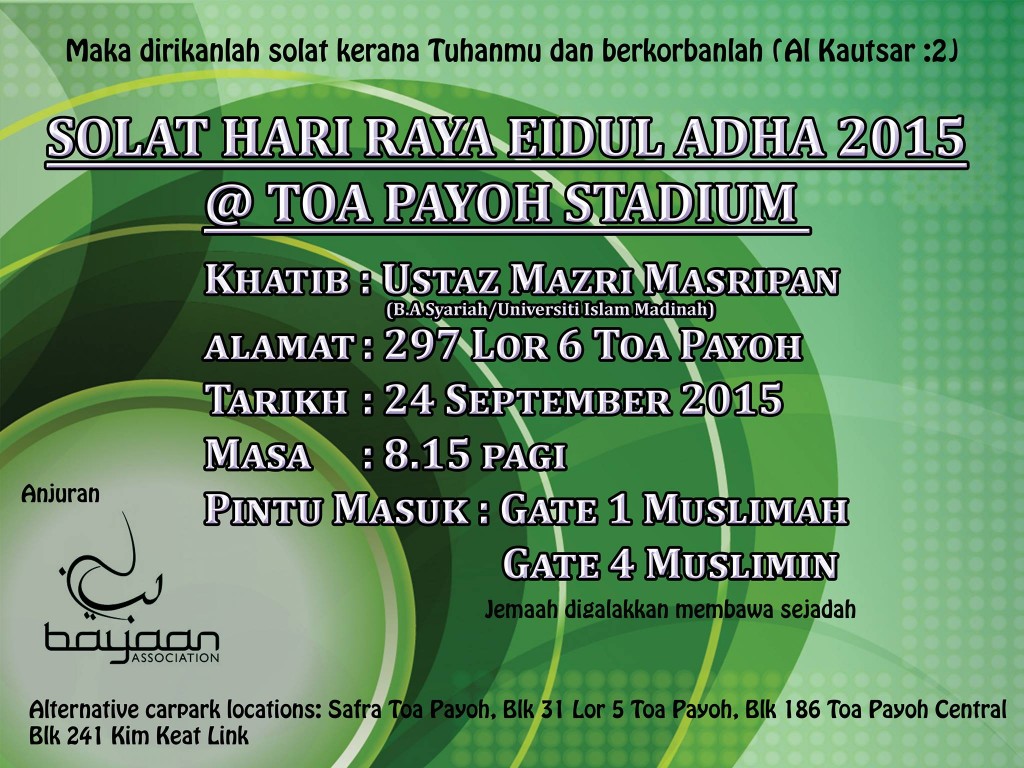 SOLAT HARI RAYA EIDUL ADHA 2015